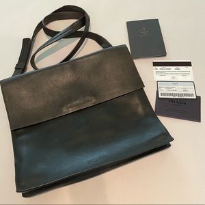 Vintage Prada Crossbody Messenger Bag Borsa Viaggio Vitelli Sport Black
